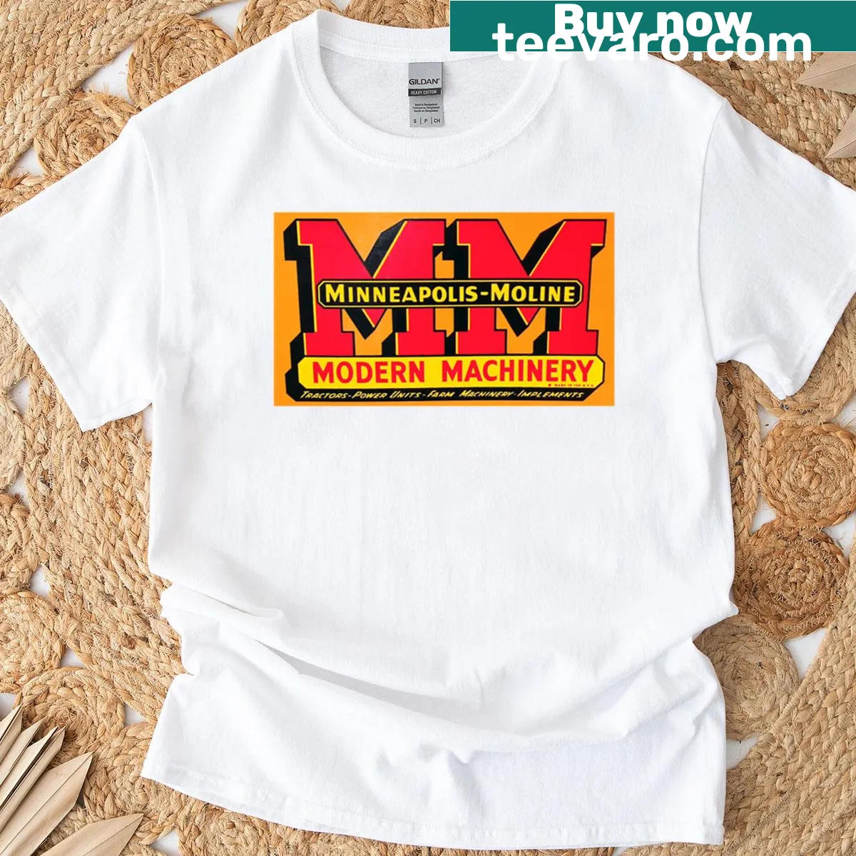 Illustration of Minneapolis Moline machinery on T-shirt. — on a men's t-shirt