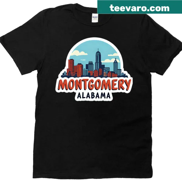 Oversized Montgomery Alabama T-shirt with bold city text design