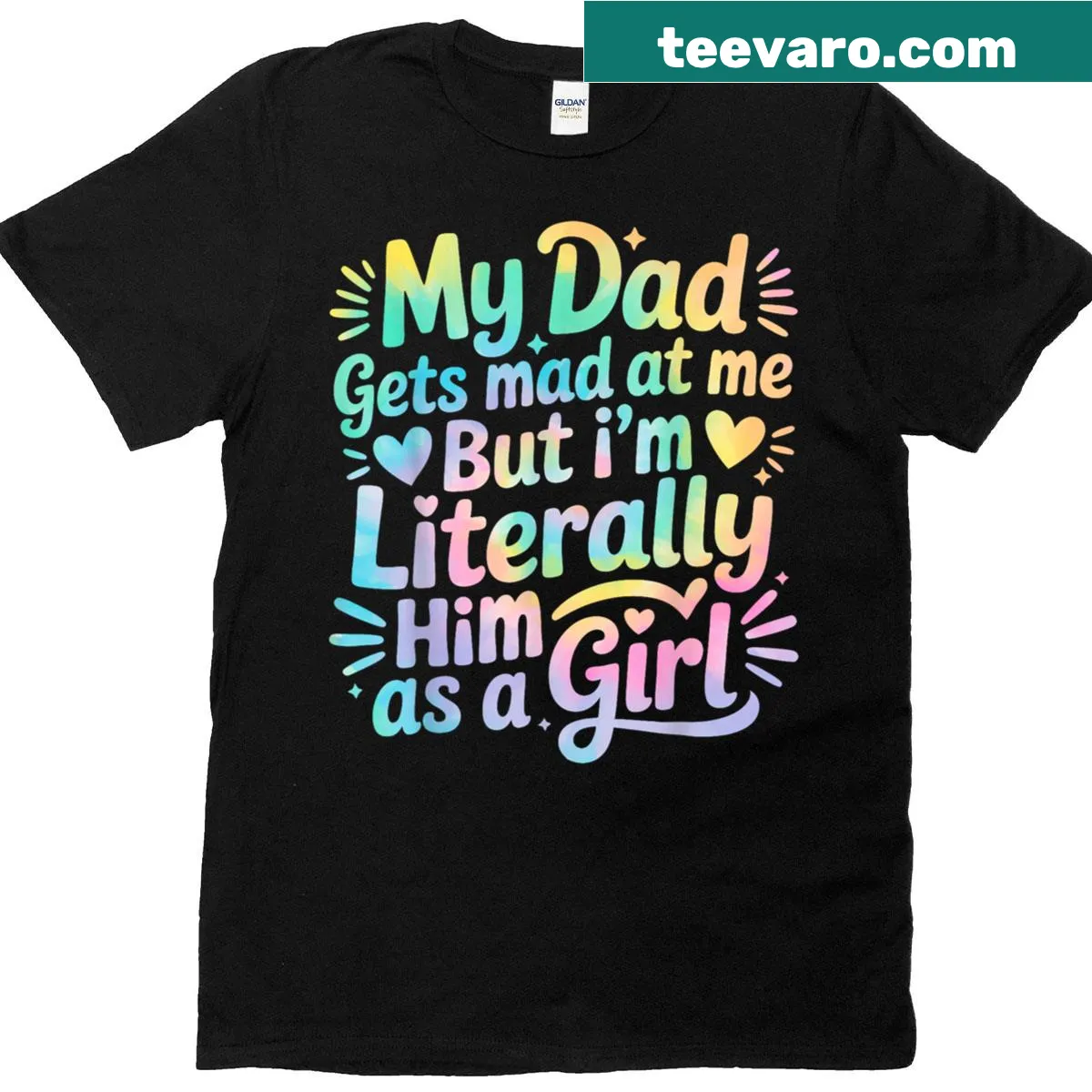 Funny graphic T-shirt about daughters resembling their fathers. — on a men's t-shirt