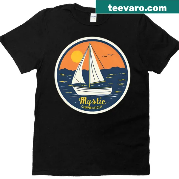 Oversized Mystic Connecticut graphic T-shirt