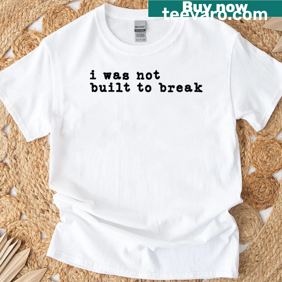 Inspirational T-shirt with bold text about resilience — on a men's t-shirt