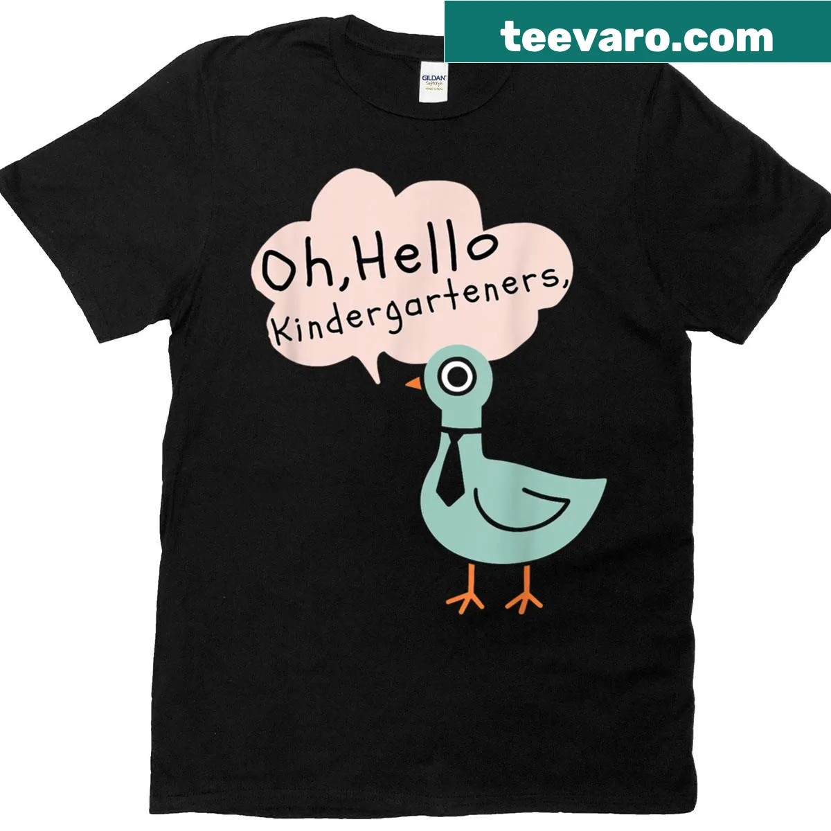Cool pigeon illustration for kindergarten teachers — on a men's t-shirt