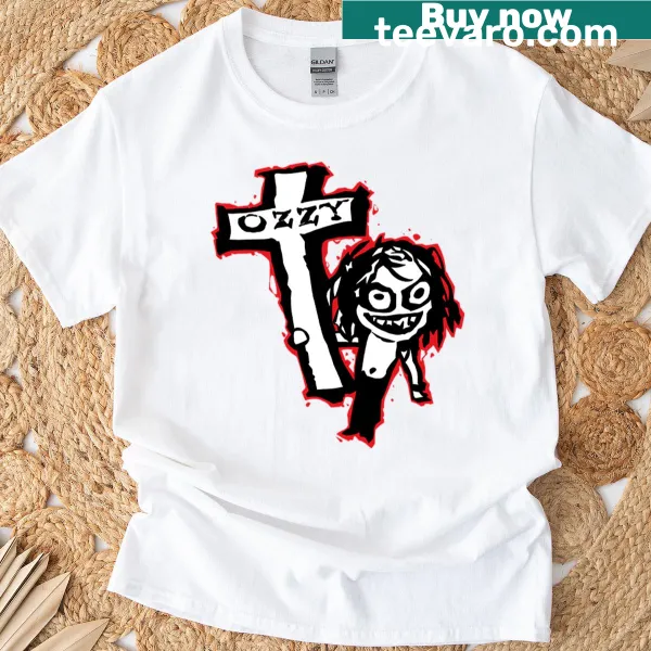 Doodle-style T-shirt featuring Ozzy Osbourne graphic