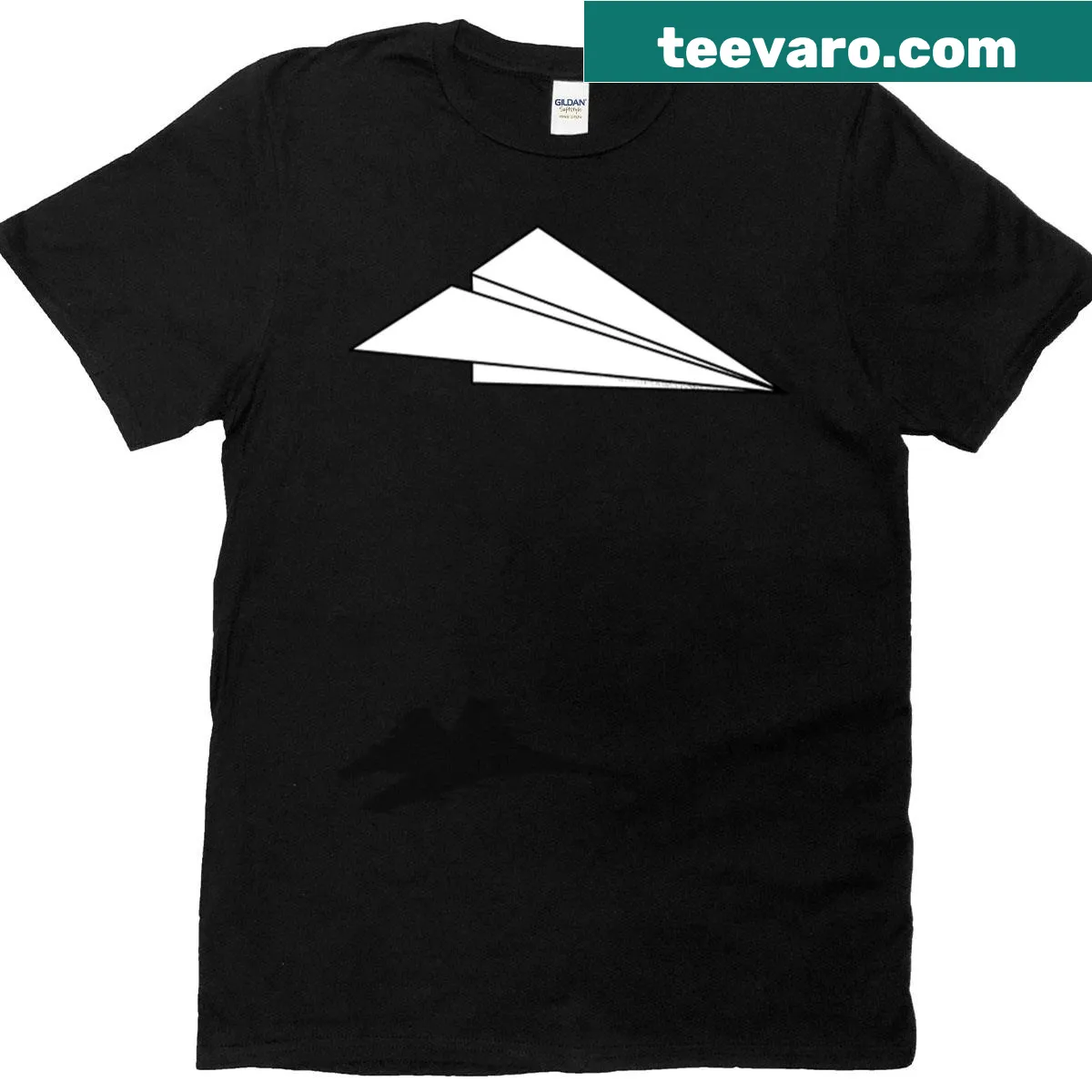 Whimsical paper airplanes graphic on t-shirt — on a men's t-shirt