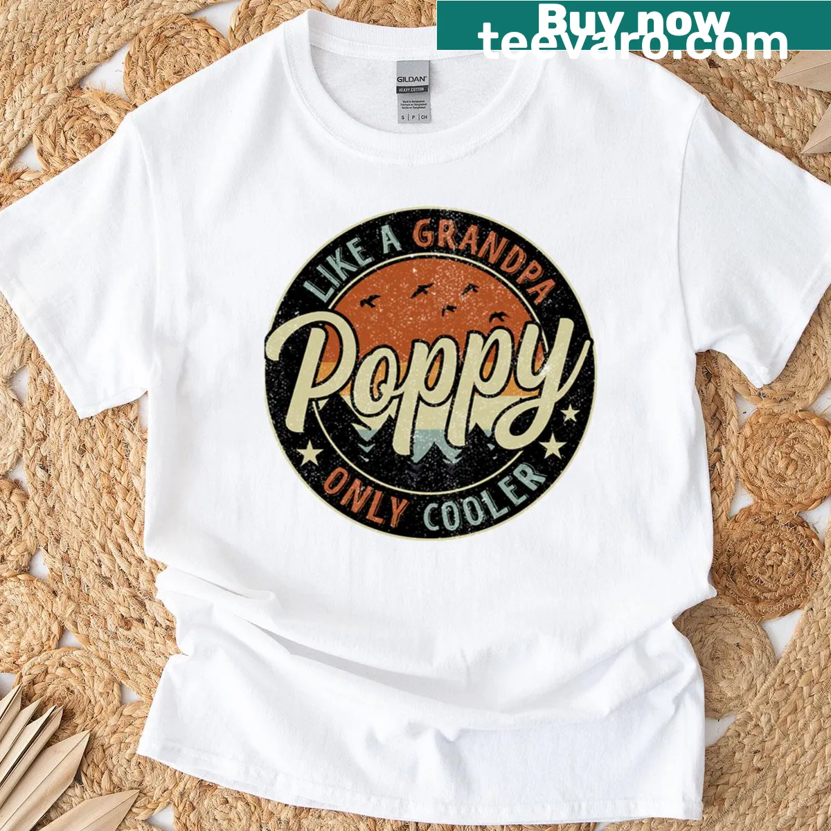 Vintage retro Grandpa t-shirt with playful text design — on a men's t-shirt
