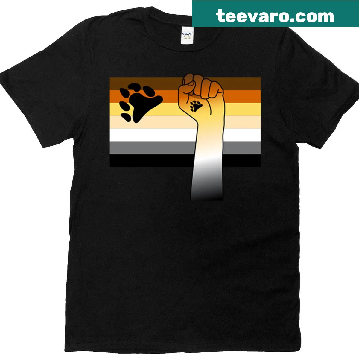 Brotherhood-themed T-shirt with a bear graphic — on a men's t-shirt