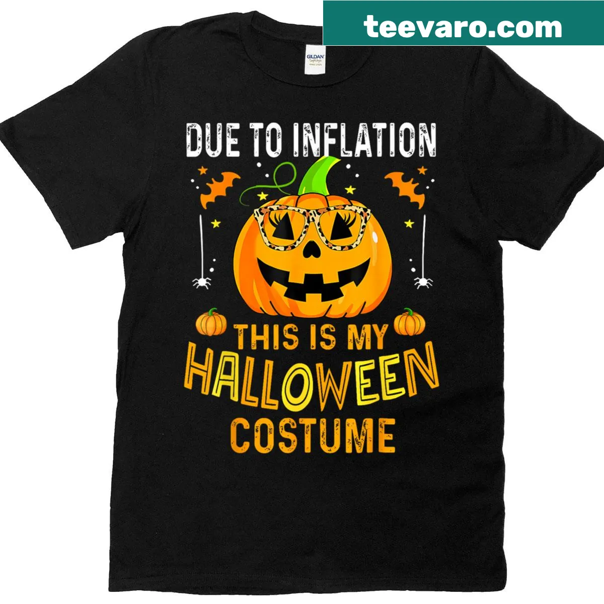 Funny pumpkin-themed Halloween costume typography T-shirt — on a men's t-shirt