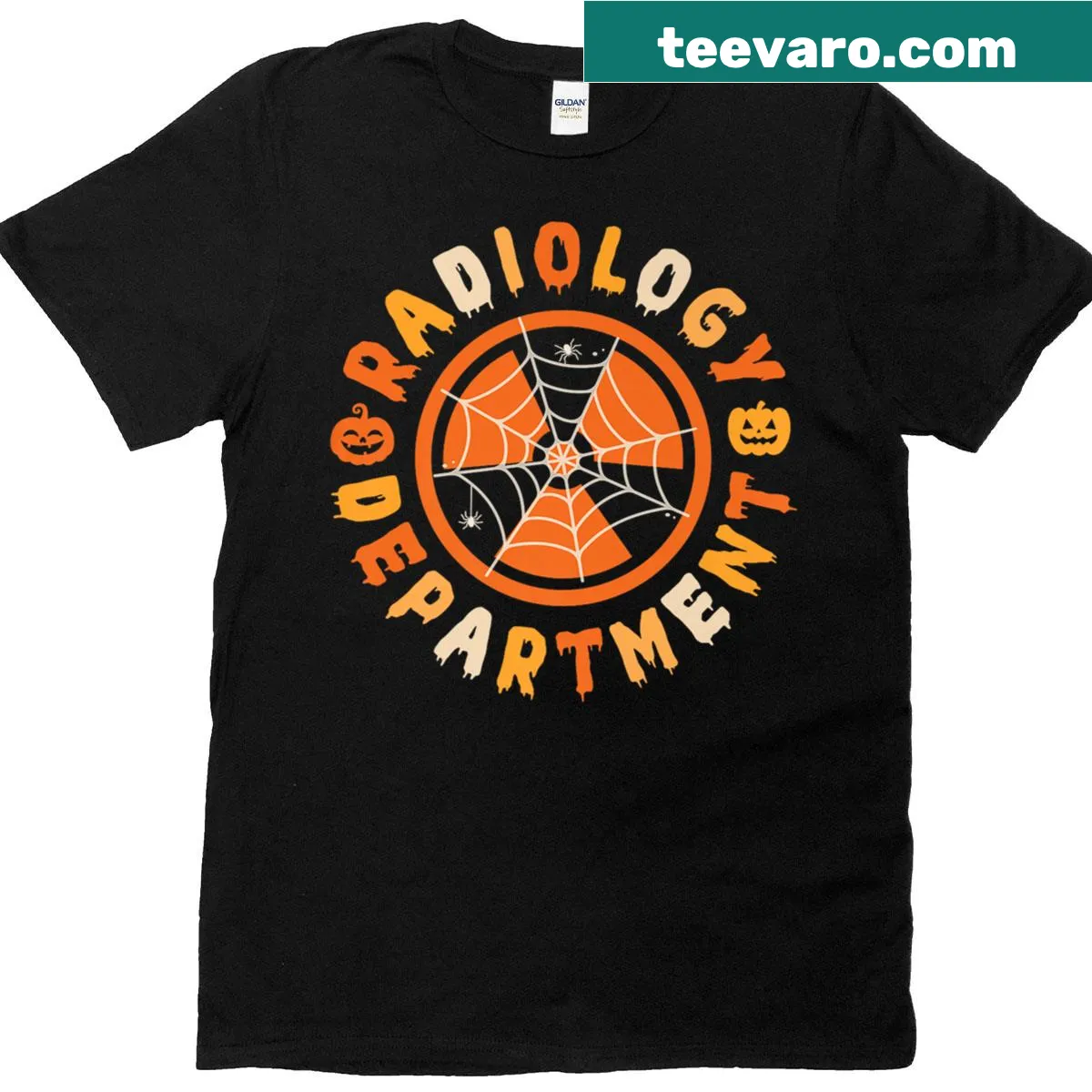 Halloween-themed shirt featuring X-ray and ultrasound graphics — on a men's t-shirt