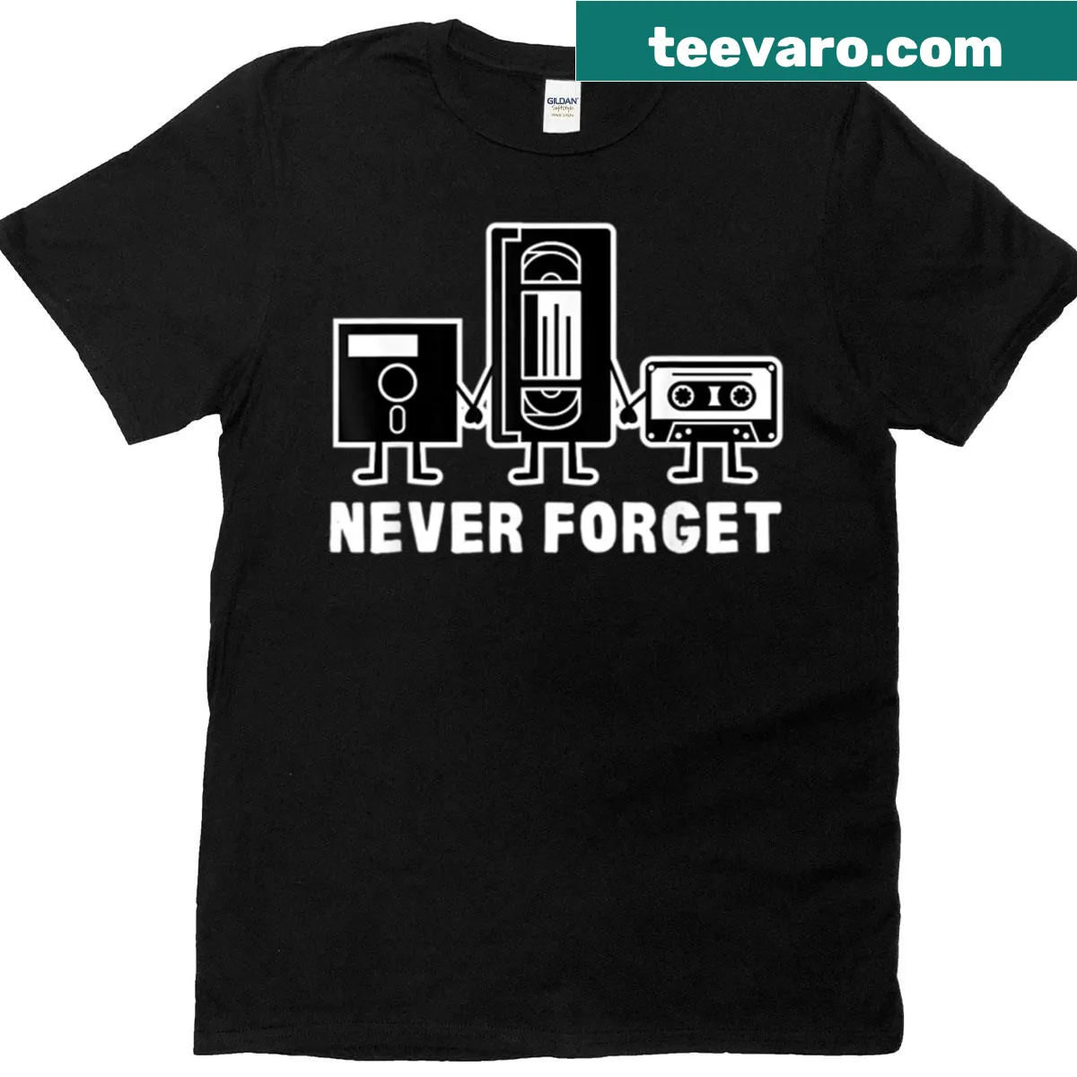 Retro cassette tape nostalgia T-shirt — on a men's t-shirt