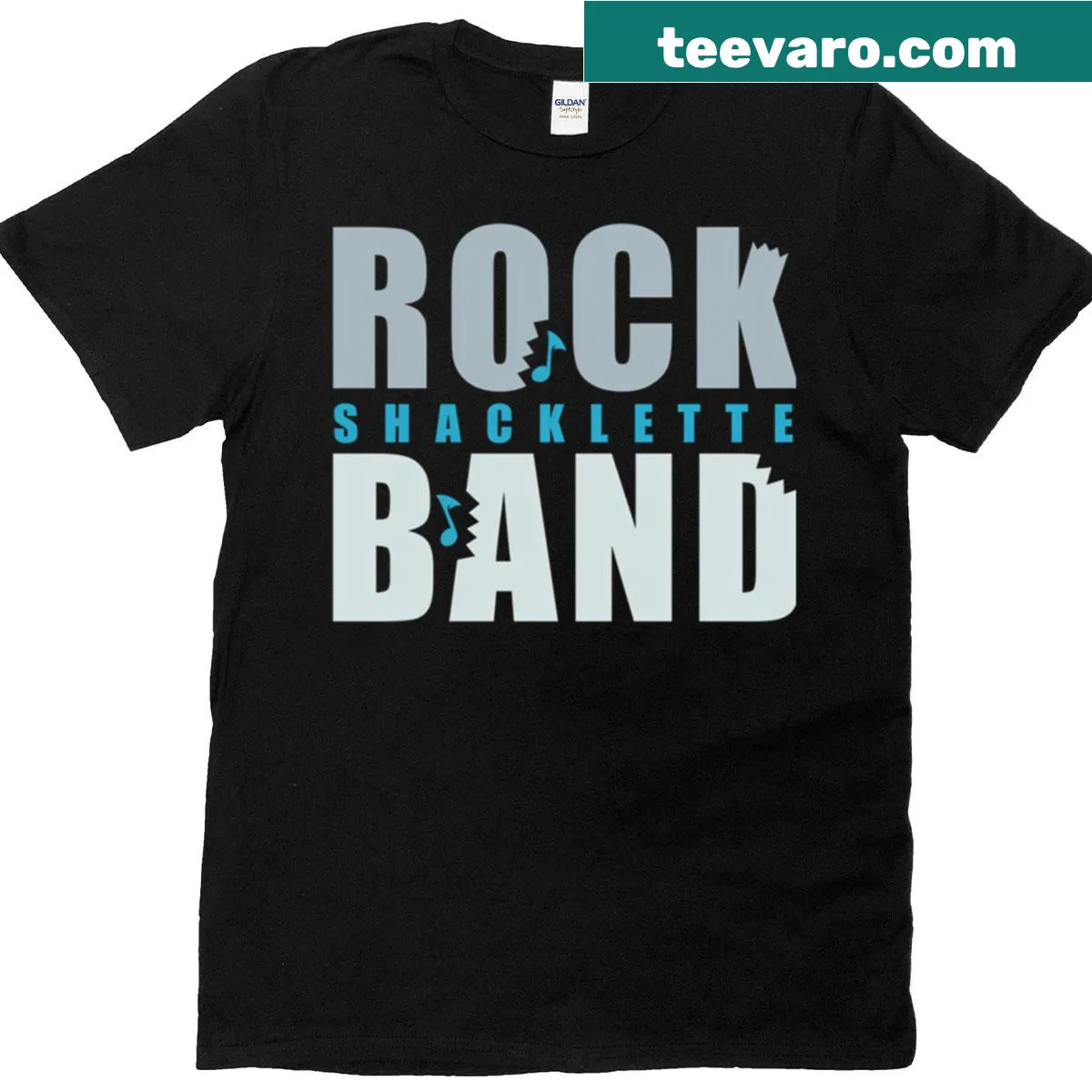 Vintage-style T-shirt featuring a fictional rock band design — on a men's t-shirt