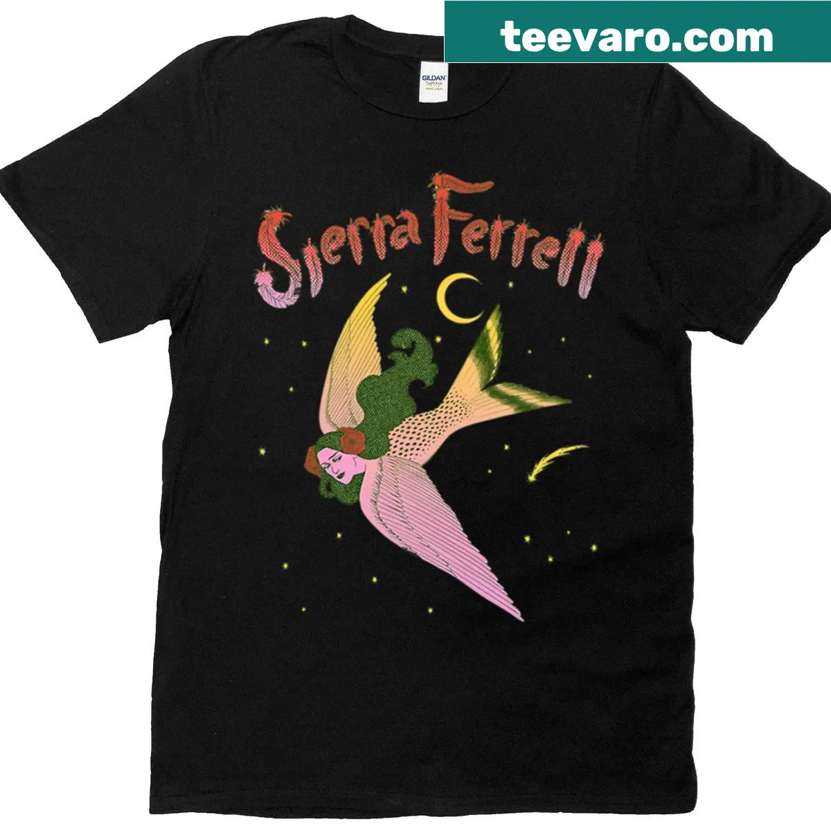 Oversized t-shirt featuring Sierra Ferrell merchandise design — on a men's t-shirt