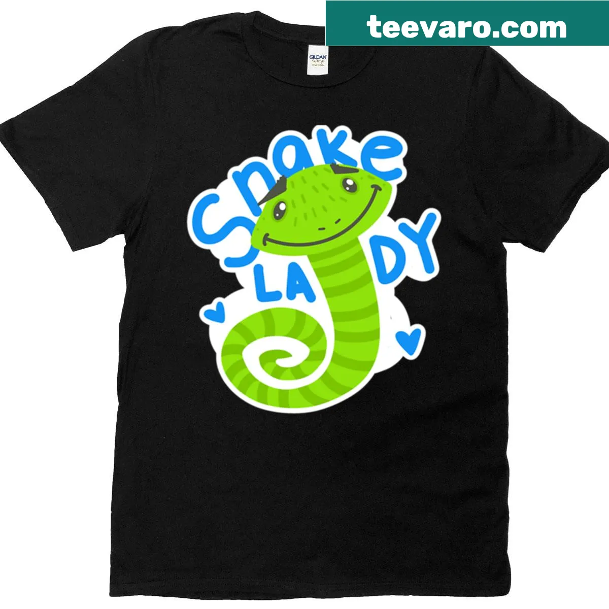 Cute illustration of a snake lady, perfect for animal lovers and quirky fashion. — on a men's t-shirt
