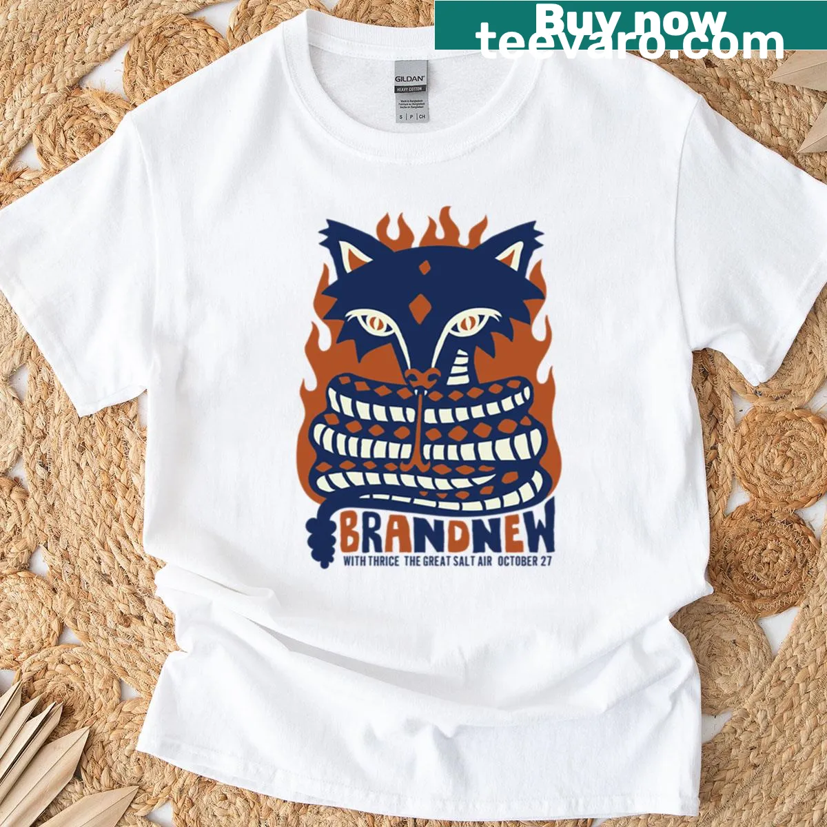 Gardening-themed t-shirt with plants and tools illustration — on a men's t-shirt