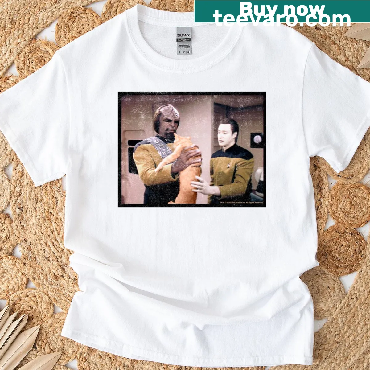 Retro Star Trek Next Generation poster graphic T-shirt — on a men's t-shirt