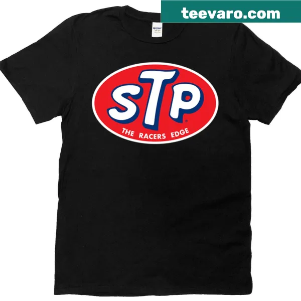 Vintage-style T-shirt featuring STP Motor Oil logo