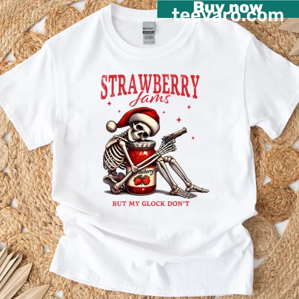 Oversized t-shirt featuring a cute strawberry illustration and a fun slogan