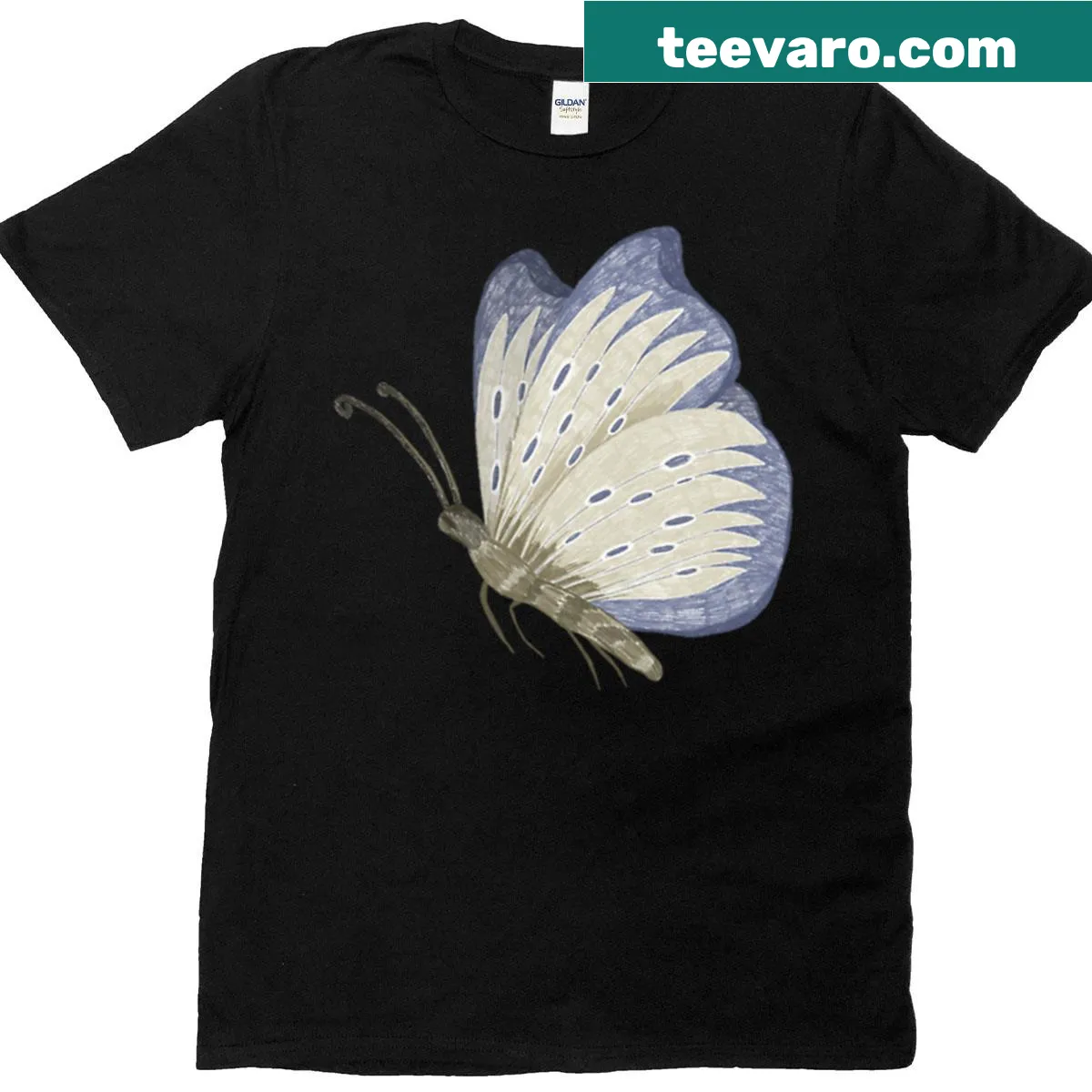 Vintage-style T-shirt with a butterfly design celebrating summer — on a men's t-shirt