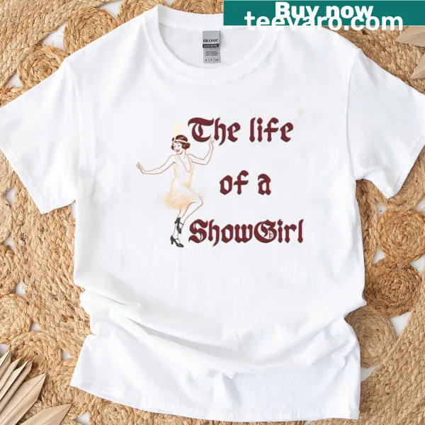 Vintage distressed design celebrating the life of a showgirl