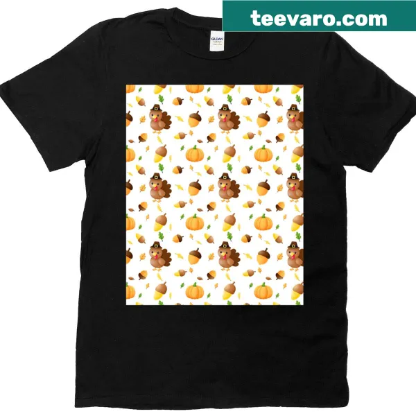 Thanksgiving-themed T-shirt with a festive graphic illustration