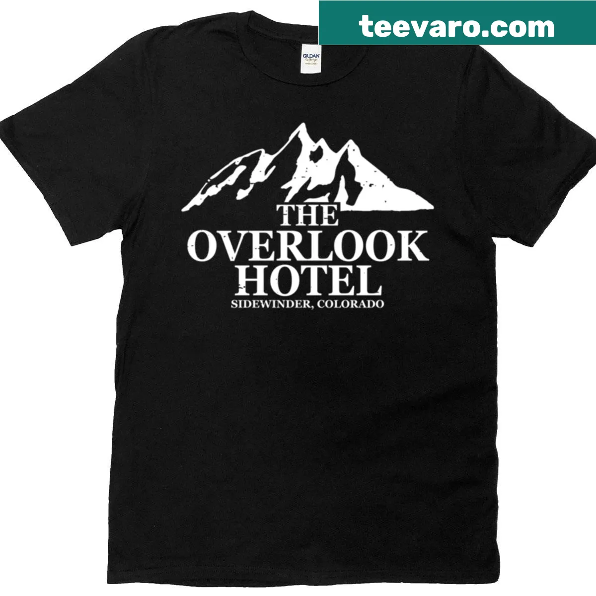 Stylized design inspired by a classic horror hotel. — on a men's t-shirt