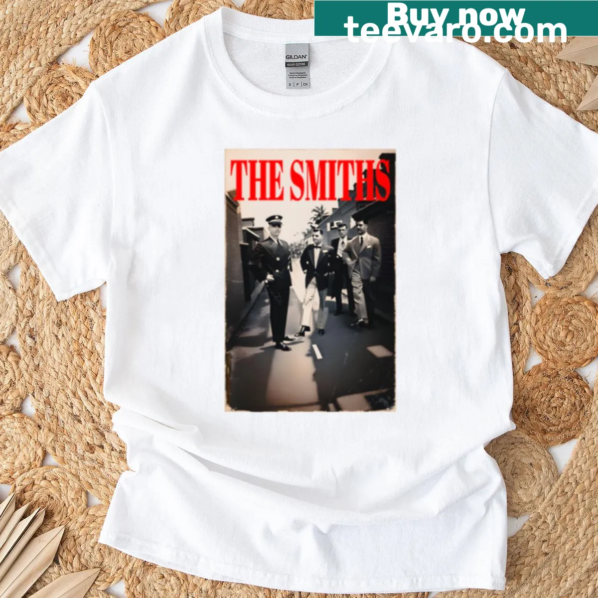 Vintage Smiths band graphic t-shirt with distressed design. — on a men's t-shirt