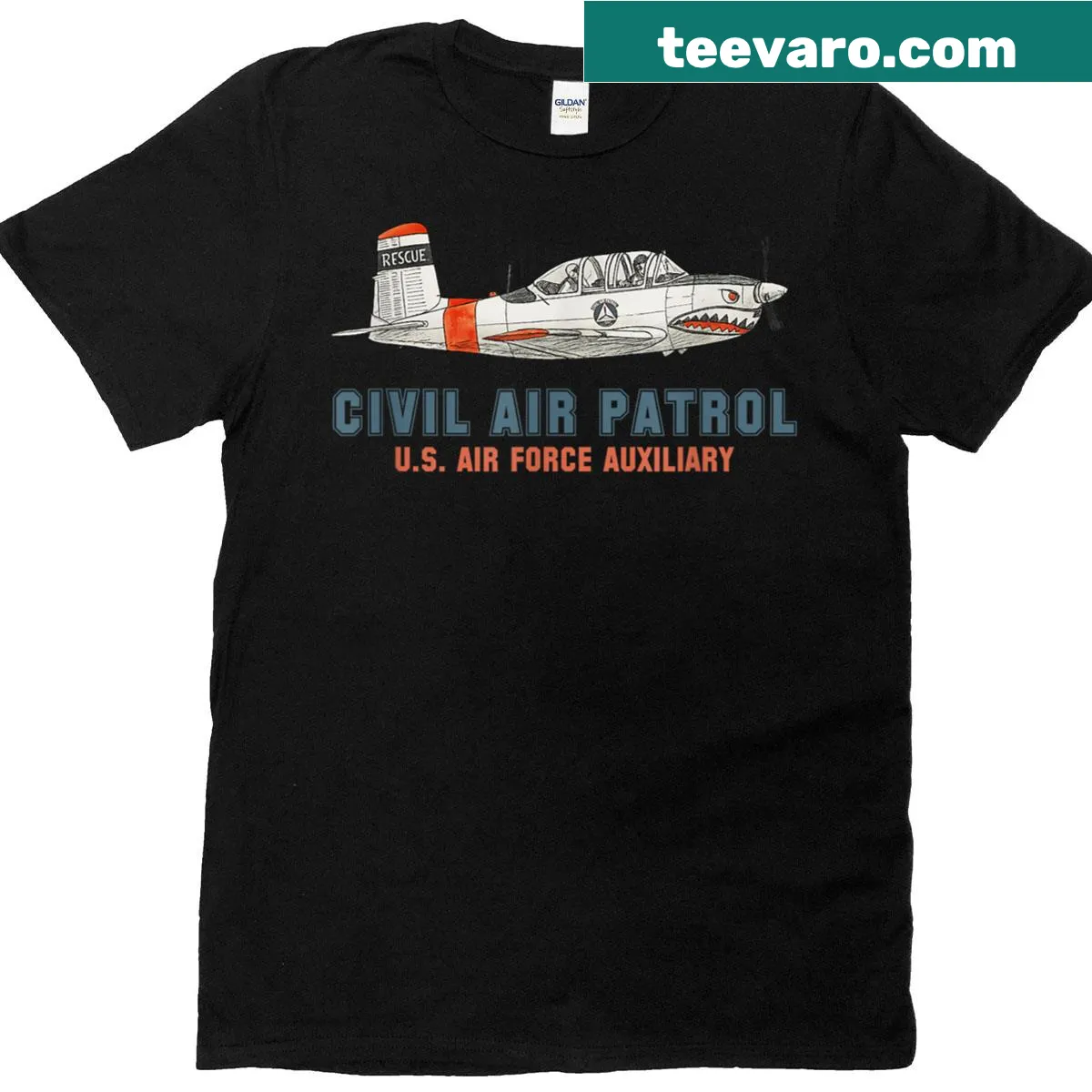 T-shirt featuring graphic of the T-34 aircraft for aviation enthusiasts — on a men's t-shirt