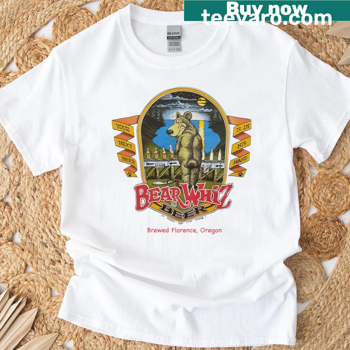 Vintage 1986 bear graphic t-shirt — on a men's t-shirt