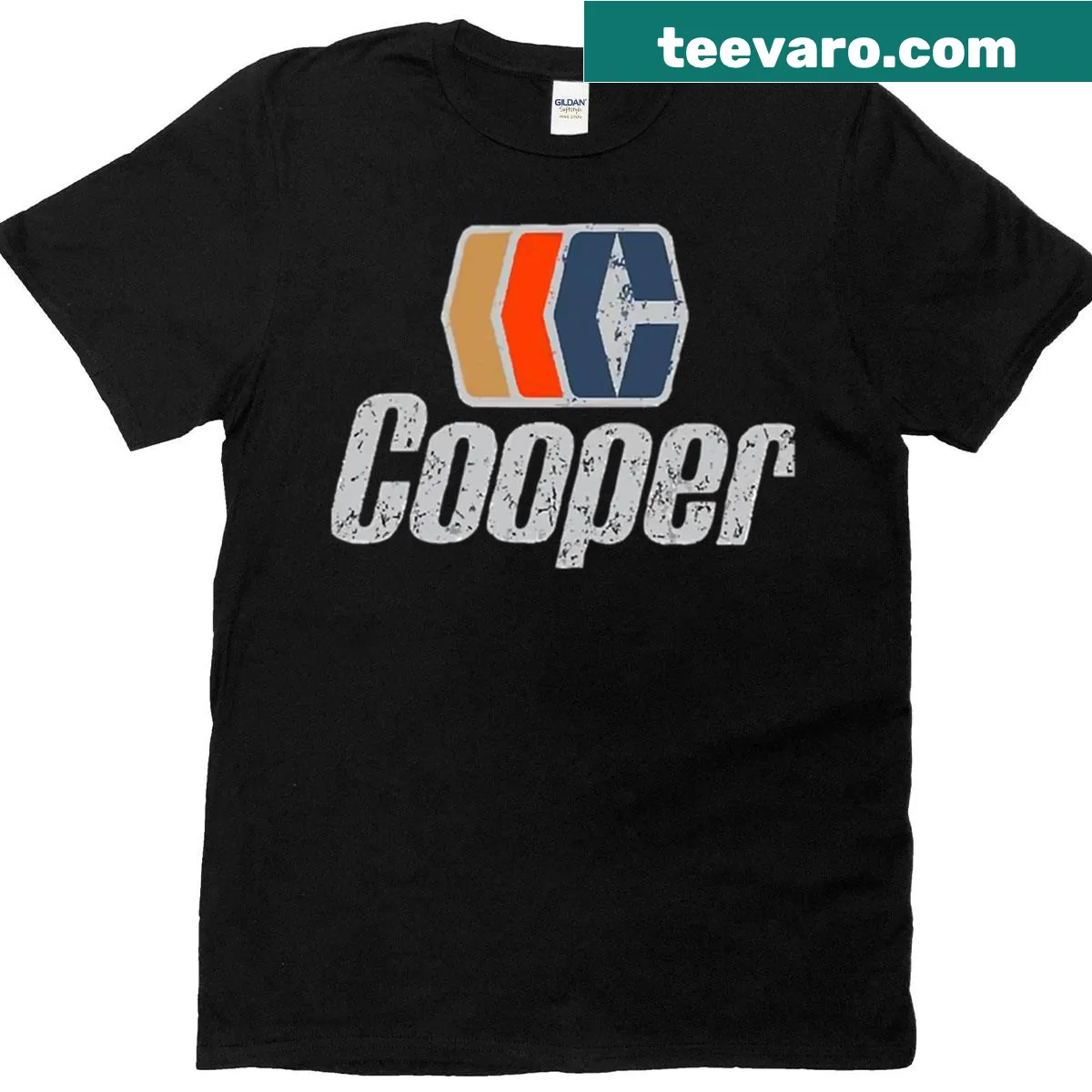 Vintage Cooper Hockey T-shirt with classic hockey design — on a men's t-shirt