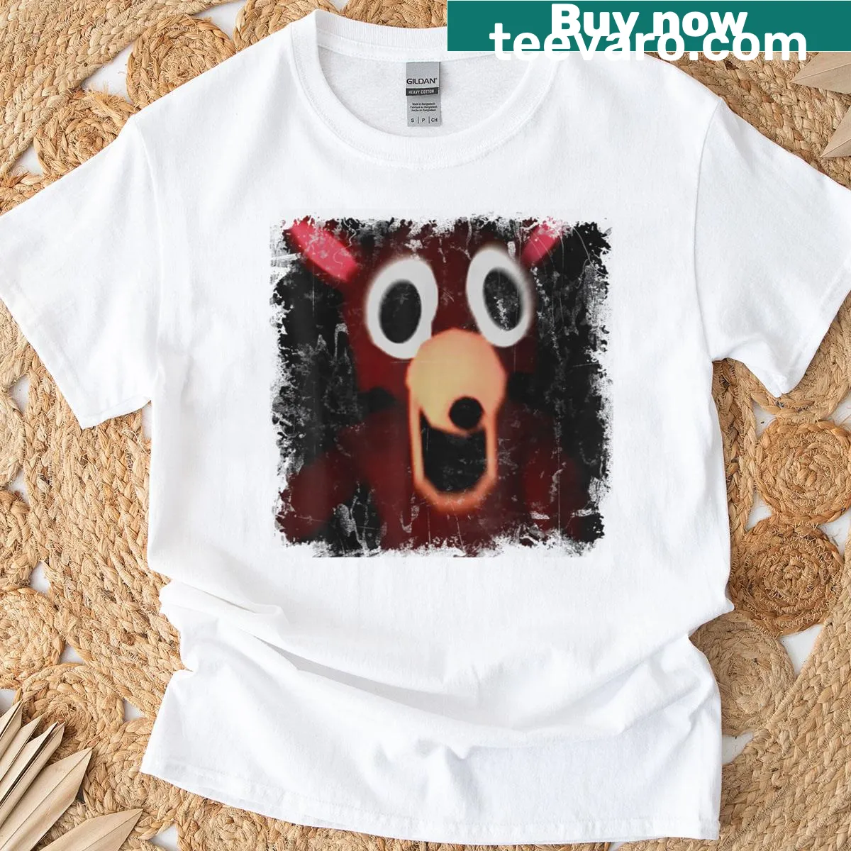 Vintage horror t-shirt featuring a spooky forest scene for Halloween — on a men's t-shirt