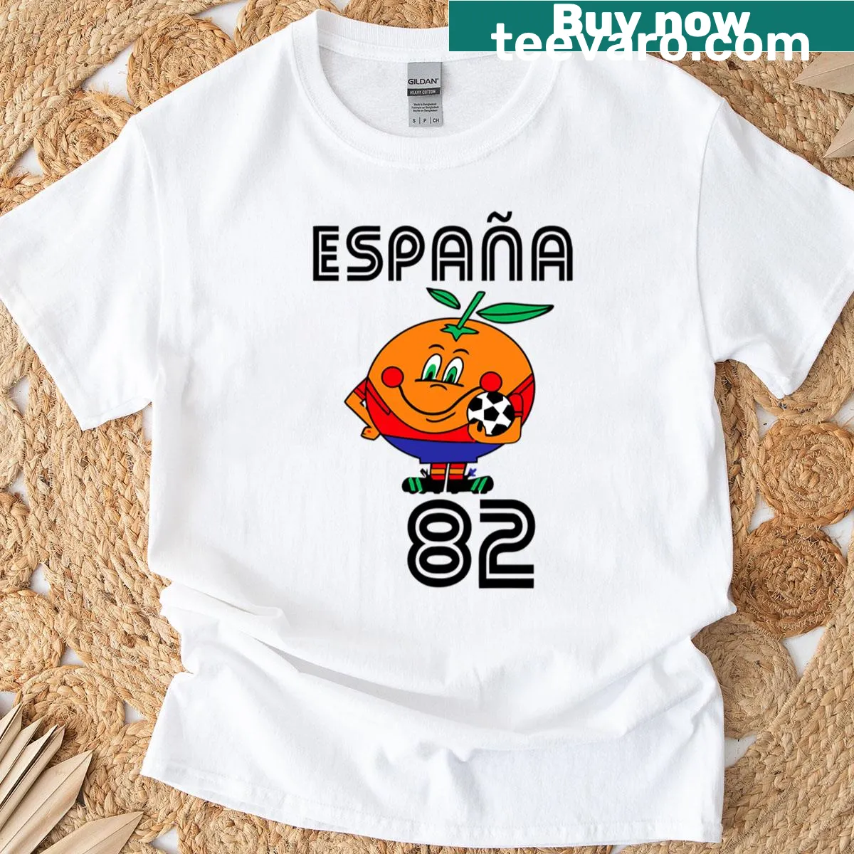 Vintage 1982 mascot design t-shirt with a nostalgic graphic — on a men's t-shirt