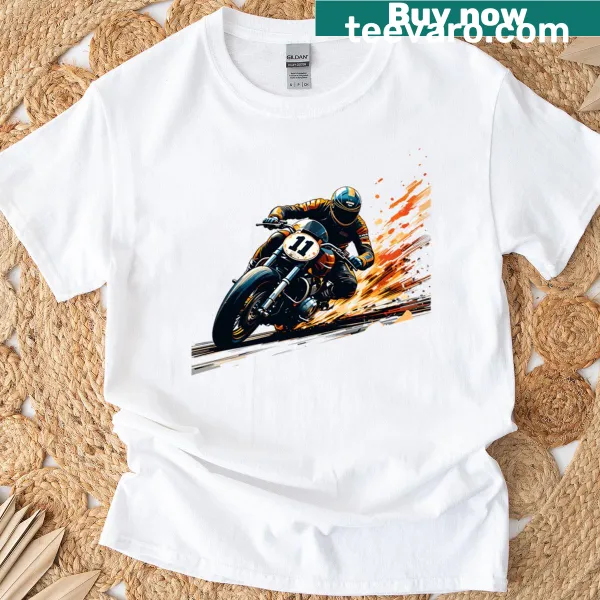 Oversized vintage motorcycle racing t-shirt for biking fans