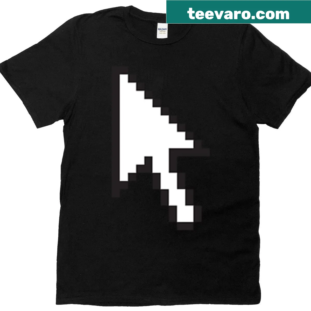 Vintage T-shirt featuring a classic mouse pointer graphic — on a men's t-shirt