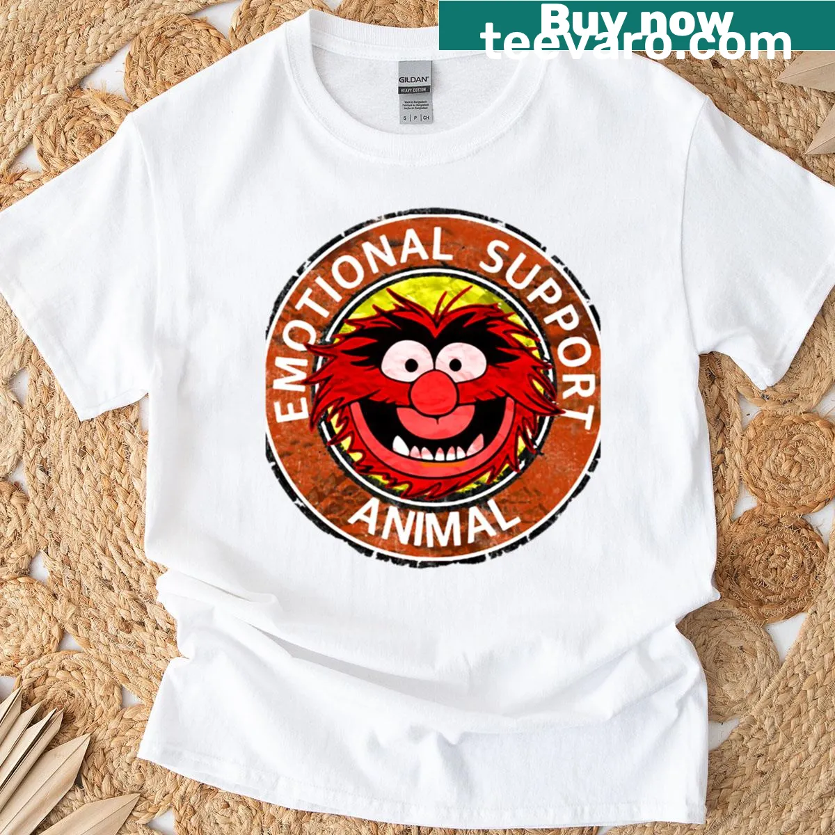 Vintage T-shirt featuring Muppets character Animal graphic — on a men's t-shirt