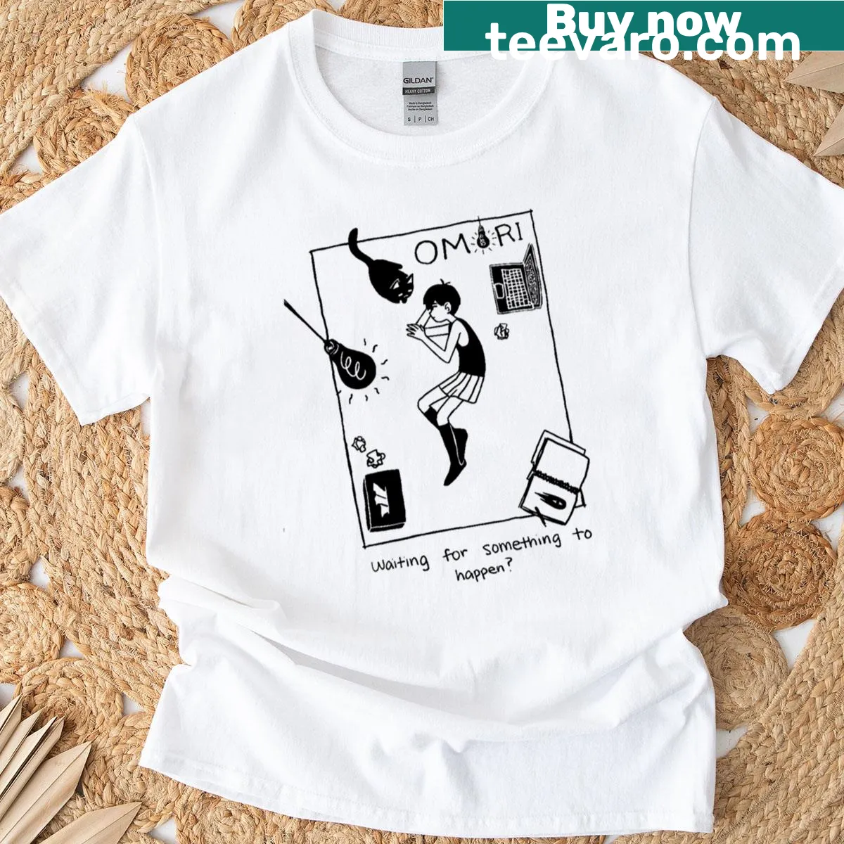 Vintage anime gaming shirt with vaporwave characters — on a men's t-shirt
