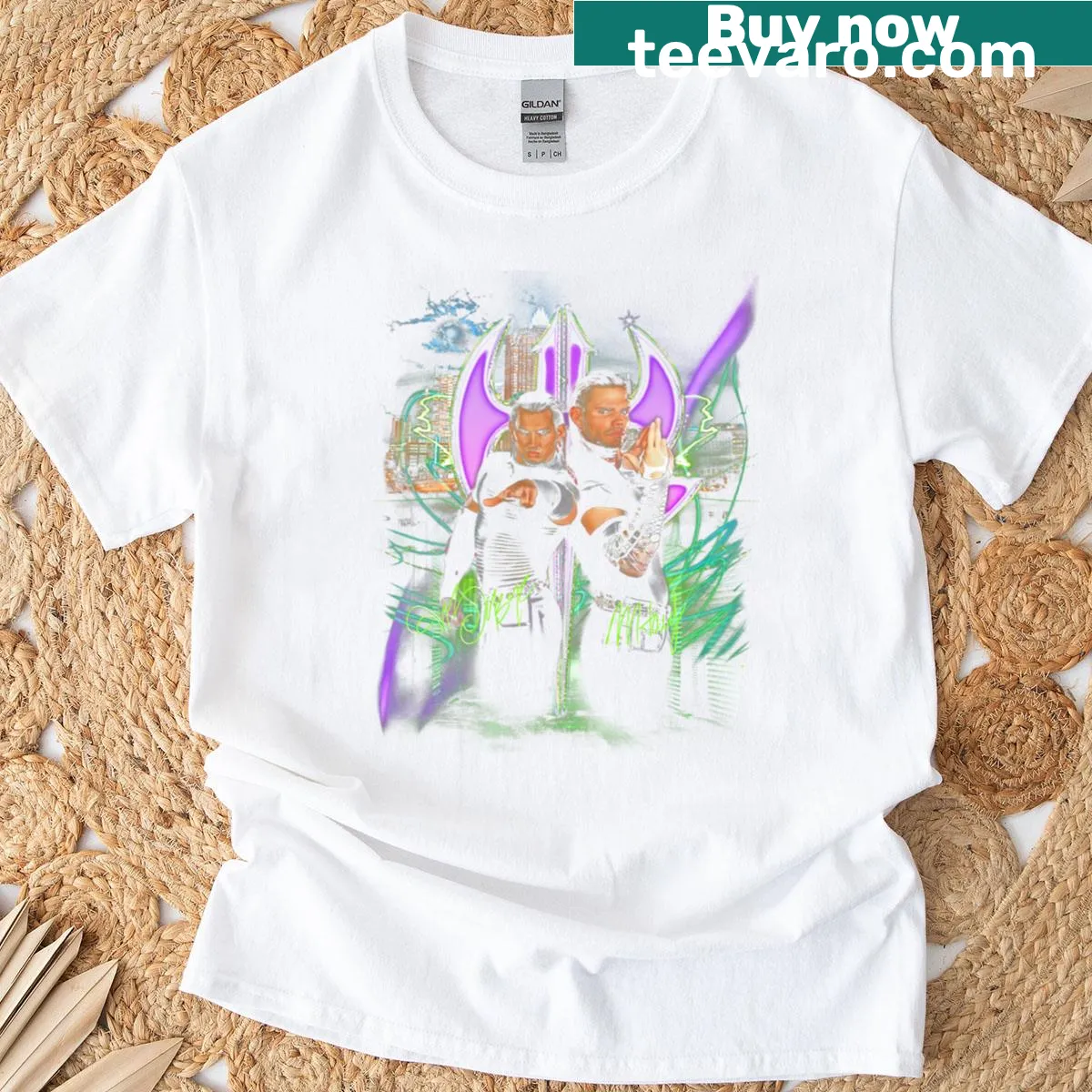 Vintage Hardy Boyz t-shirt with a retro wrestling design — on a men's t-shirt