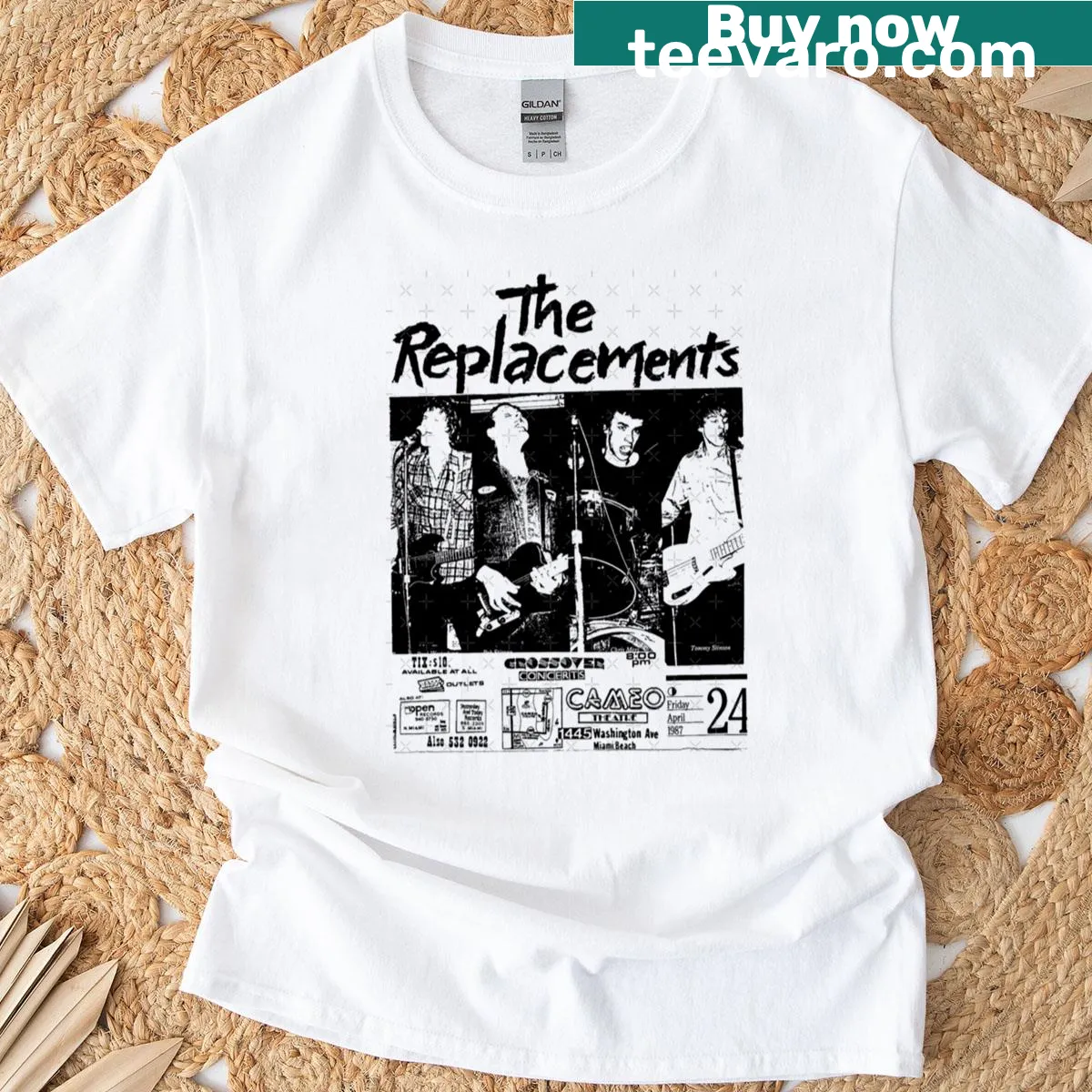 Vintage concert graphic t-shirt honoring The Replacements — on a men's t-shirt