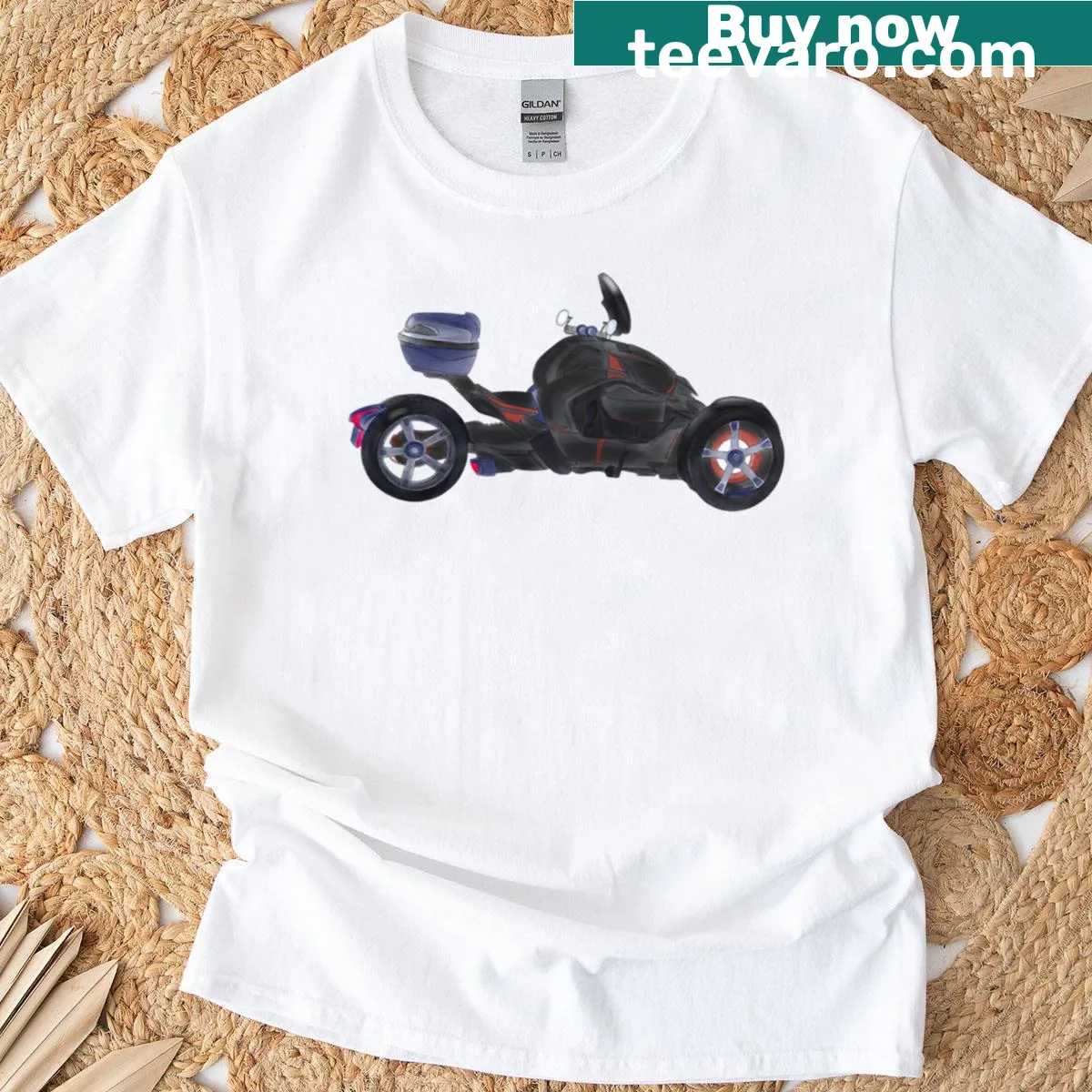 Inspirational motorcycle-themed text graphic on a T-shirt — on a men's t-shirt