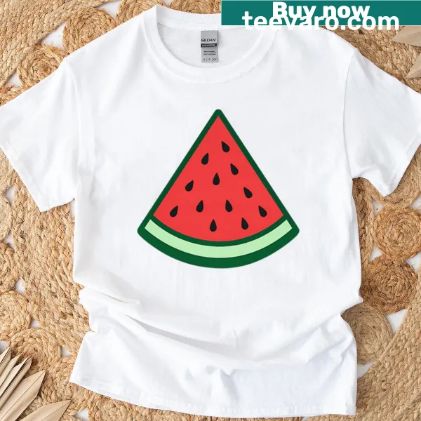 Cute watermelon slice illustration on a minimalist T-shirt