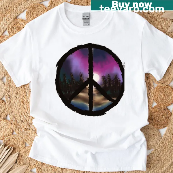 Nature-themed graphic t-shirt promoting wilderness peace