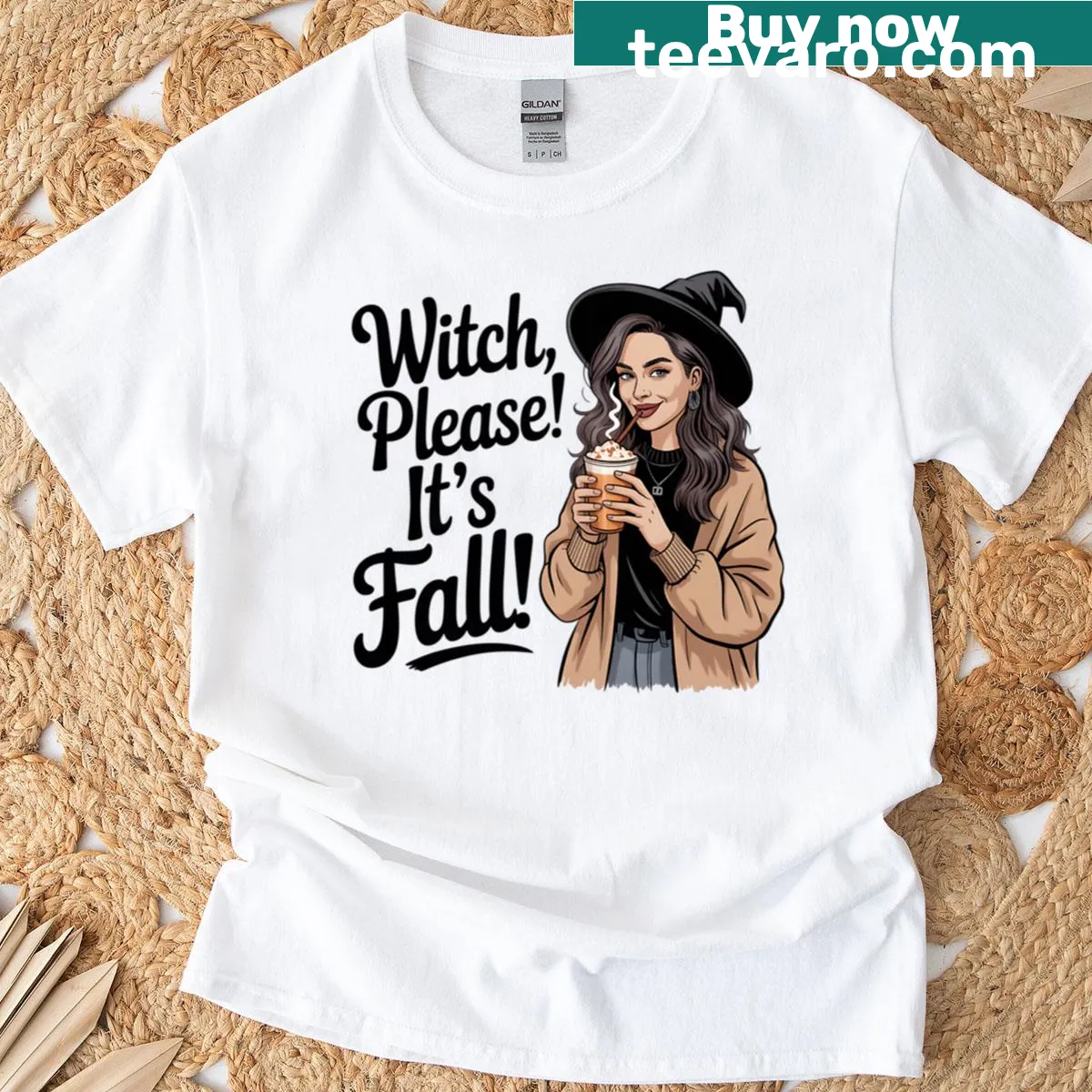 Fall-themed shirt with a playful pumpkin spice design. — on a men's t-shirt
