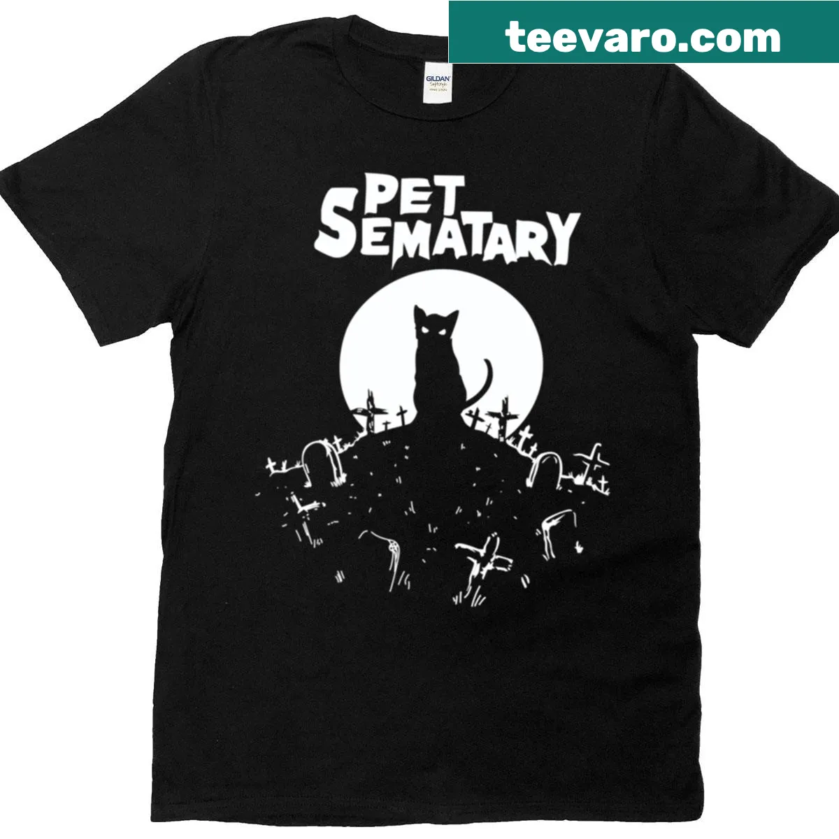 Spooky Pet Sematary-themed Halloween T-shirt — on a men's t-shirt