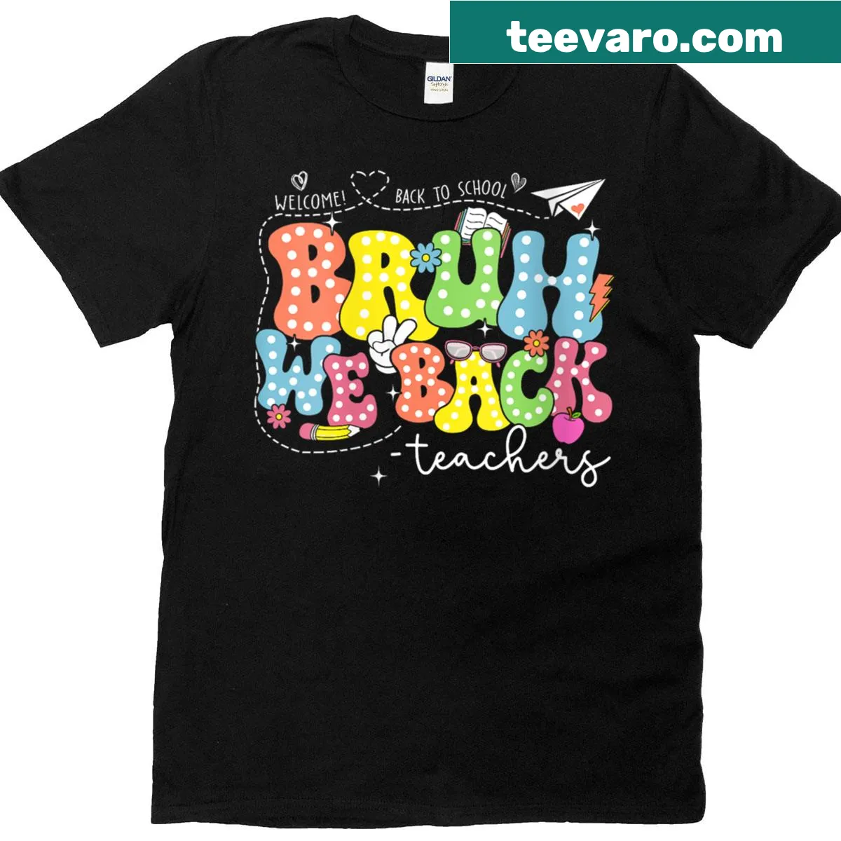 Playful shirt welcoming back to school for teachers and kids. — on a men's t-shirt