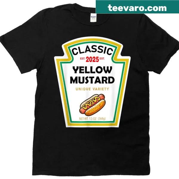 Playful mustard-themed Halloween costume T-shirt