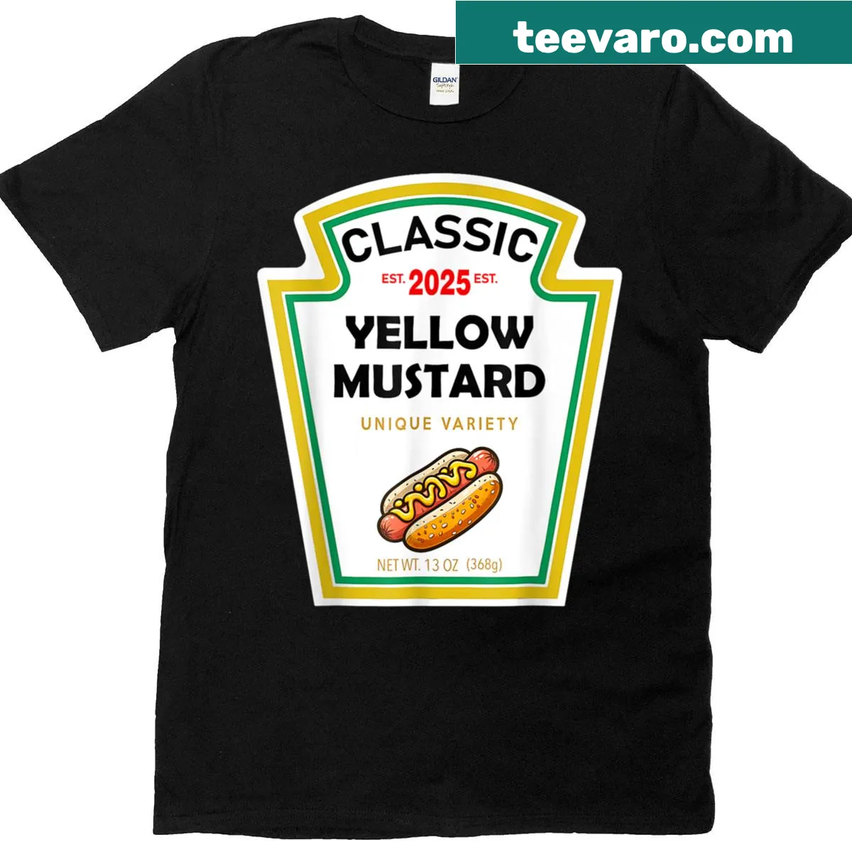 Playful mustard-themed Halloween costume T-shirt — on a men's t-shirt