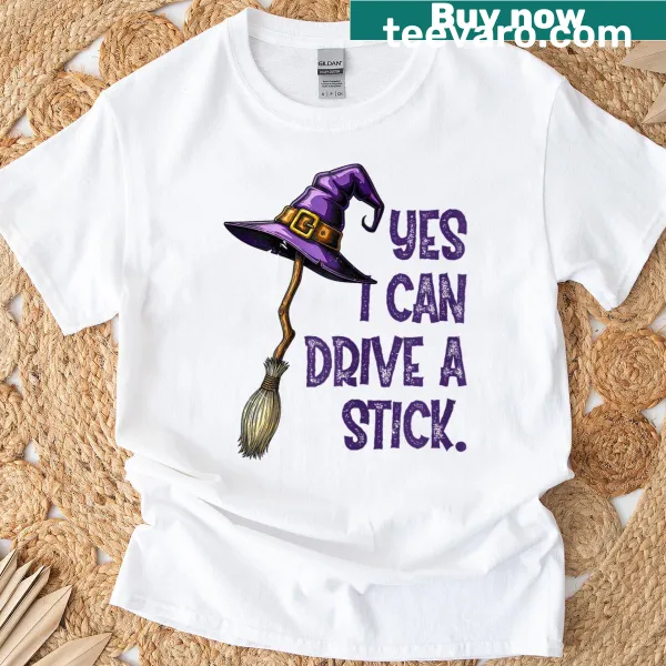 Funny Halloween shirt with a witch hat graphic.