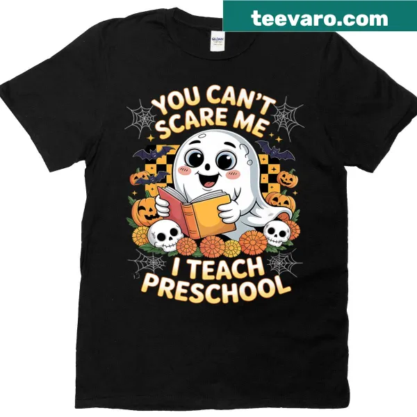 Funny preschool teacher Halloween t-shirt with ghost graphic