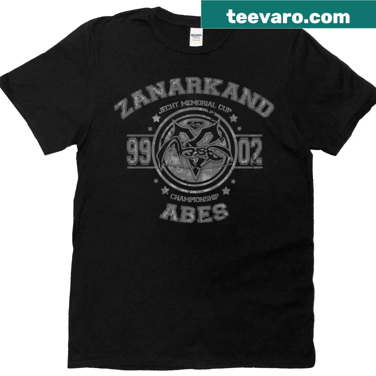 Vintage t-shirt featuring the Zanarkand Abes design for gaming enthusiasts — on a men's t-shirt