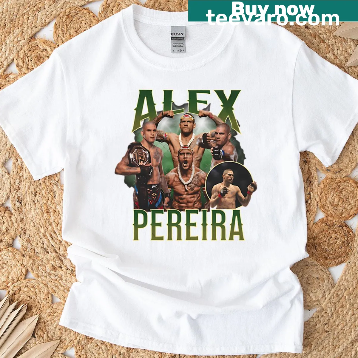 Vintage-style T-shirt honoring Alex Pereira with classic fight-themed graphics — on a men's t-shirt