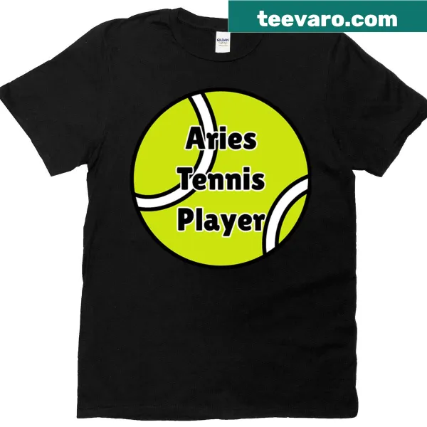 Aries zodiac tennis-themed shirt for astrology fans