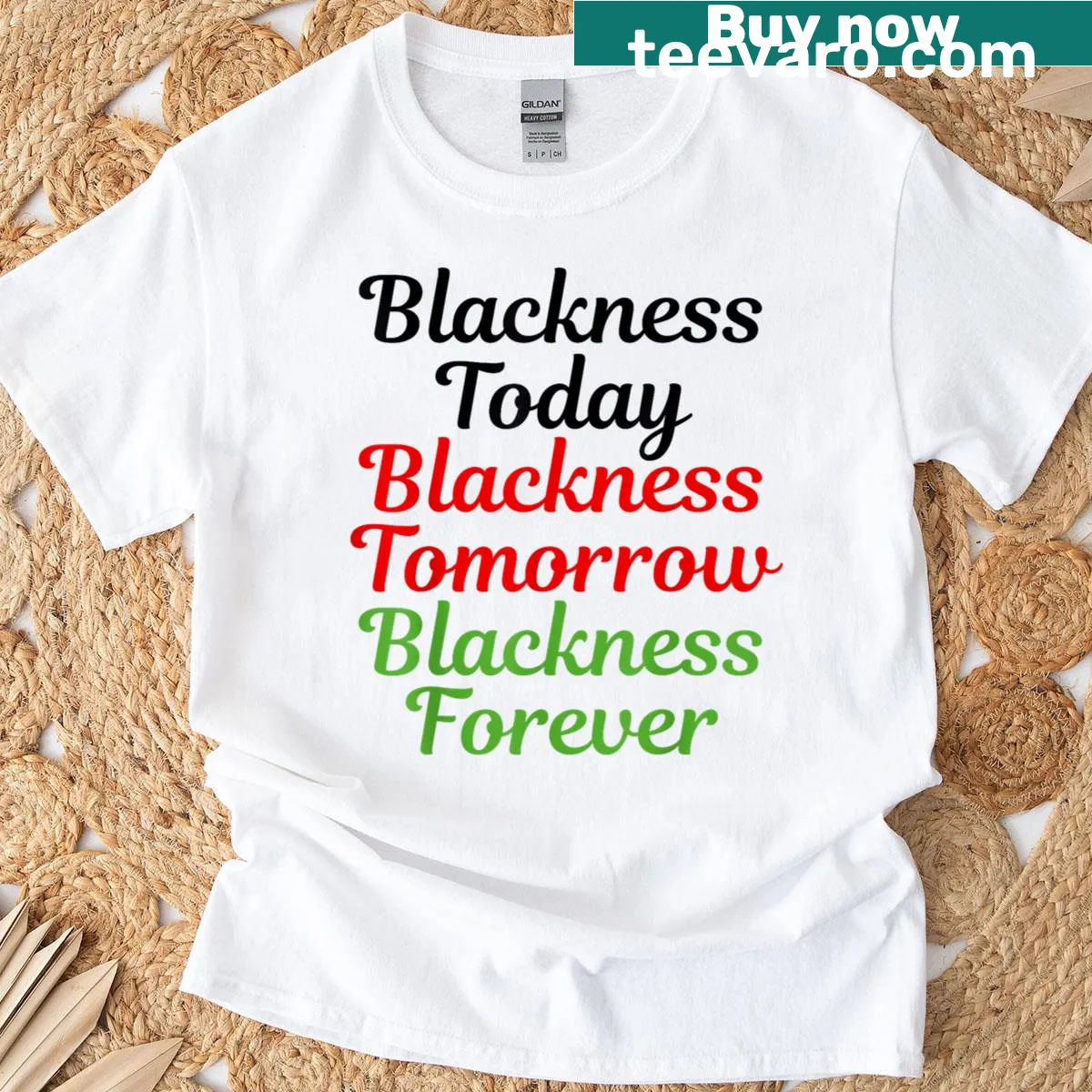 Powerful t-shirt celebrating Black identity with bold text — on a men's t-shirt